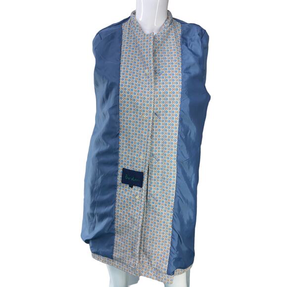 Boden Womens Size 10 Overcoat Mid Length Rain Jacket Coated Cotton Circles - Picture 10 of 16